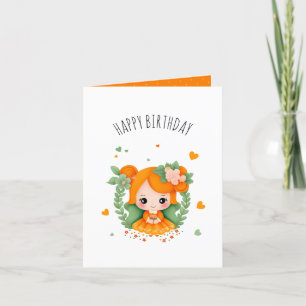 Cartes Pour Fêtes Annuelles Petite fille mignonne