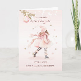 Cartes Pour Fêtes Annuelles Petite fille rose de Noël Fille/Petite-fille