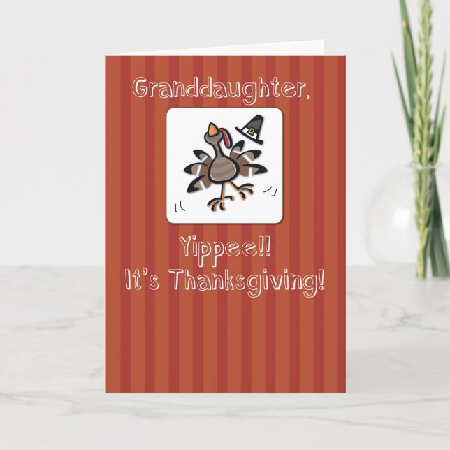 Cartes Pour Fêtes Annuelles Petite-fille, Thanksgiving Turquie, Religieuse (Devant)