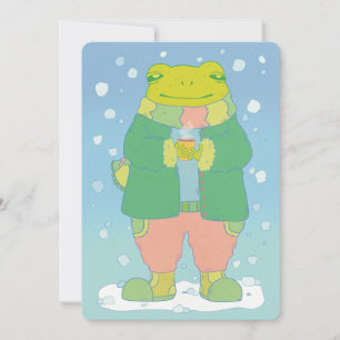 Cartes Pour Fêtes Annuelles Petite Grenouille Confortable