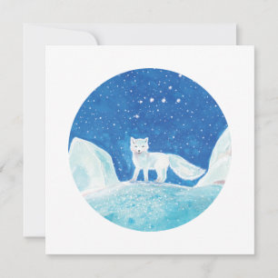 Cartes Pour Fêtes Annuelles Petite illustration de Renard Arctique (Vulpes lag