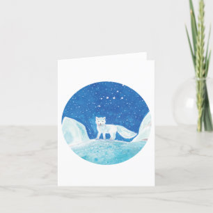 Cartes Pour Fêtes Annuelles Petite illustration de Renard Arctique (Vulpes lag