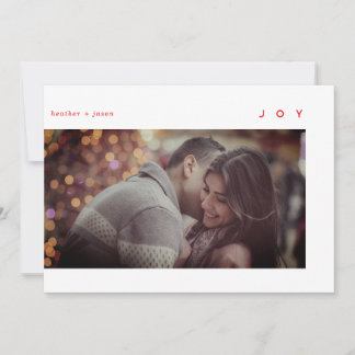 Cartes Pour Fêtes Annuelles Petite Joie Moderne Photo Rouge Blanc