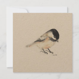 Cartes Pour Fêtes Annuelles Petite peinture en chickadee aquarelle