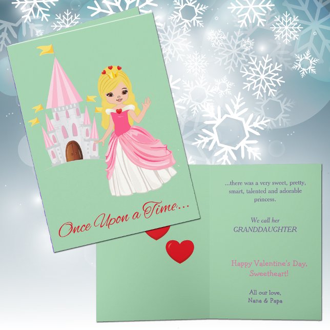 Cartes Pour Fêtes Annuelles Petite Princesse Grandgirl Valentine Blonde (Créateur téléchargé)