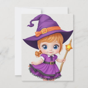 Cartes Pour Fêtes Annuelles Petite Sorcière