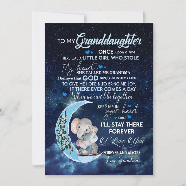 Cartes Pour Fêtes Annuelles Petites-filles amantes | Lettre à ma petite-fille (Devant)