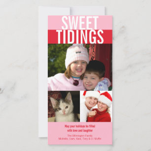 Cartes Pour Fêtes Annuelles Petites nouvelles audacieuses rose rouge Noël salu