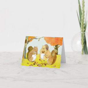 Cartes Pour Fêtes Annuelles Petits écureuils Fête de Thanksgiving
