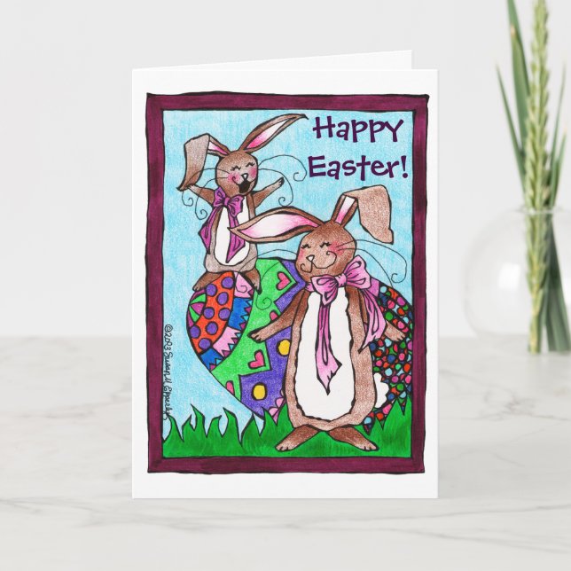 Cartes Pour Fêtes Annuelles Petits enfants Oeuf de Pâques de Pâques (Devant)