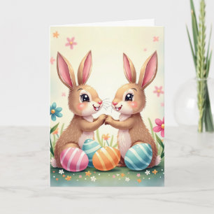 Cartes Pour Fêtes Annuelles Petits lapins de Pâques