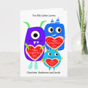 Cartes Pour Fêtes Annuelles Petits Monstre Saint Valentin