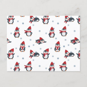 Cartes Pour Fêtes Annuelles Petits Pingouins Oiseaux Animaux arctiques