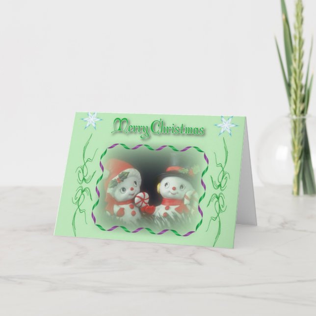 Cartes Pour Fêtes Annuelles Peu de personnes de neige (Devant)