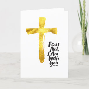 Cartes Pour Fêtes Annuelles PEUR NON, JE SUIS avec vous - Christian - Gold Cro