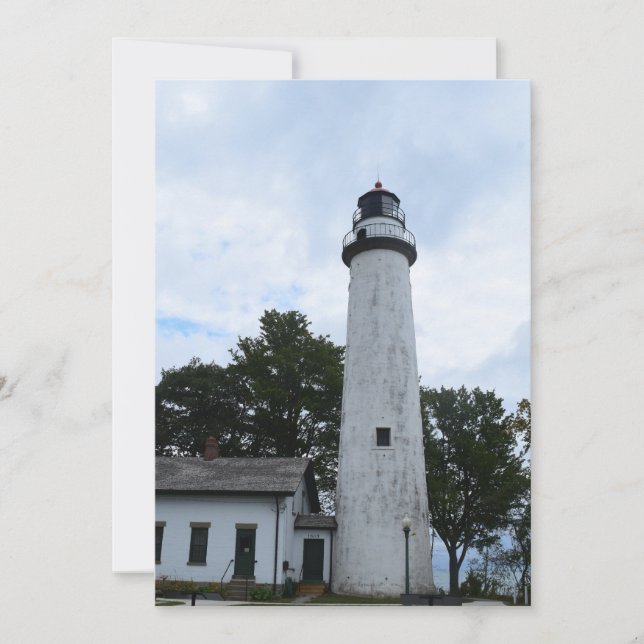 Cartes Pour Fêtes Annuelles Phare de la Pointe Aux Barques sur un (Devant)