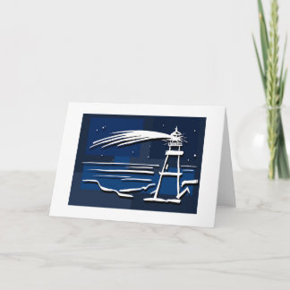 Cartes Pour Fêtes Annuelles phare d'étoile filante