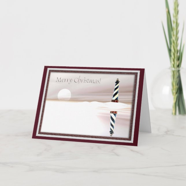 Cartes Pour Fêtes Annuelles Phare, Noël (Devant)