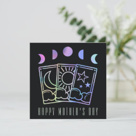 Cartes Pour Fêtes Annuelles Phase lune Tarot Fête des mères Holographie