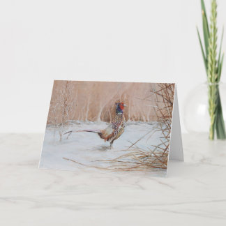 Cartes Pour Fêtes Annuelles Phéasant dans la neige