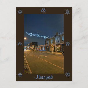 Cartes Pour Fêtes Annuelles Philadelphia Postcard-Main Street Manayunk-Holiday