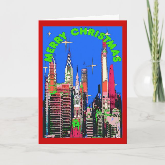 Cartes Pour Fêtes Annuelles Philadelphie Ciel de Noël (Devant)