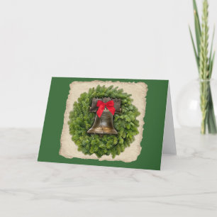 Cartes Pour Fêtes Annuelles Philadelphie Liberty Bell Wreath sur Parchemin
