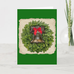 Cartes Pour Fêtes Annuelles Philadelphie Liberty Bell Wreath sur Parchemin