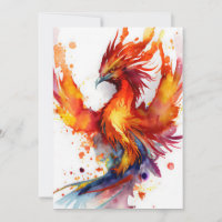 Phoenix en Flames Aquarelle Design