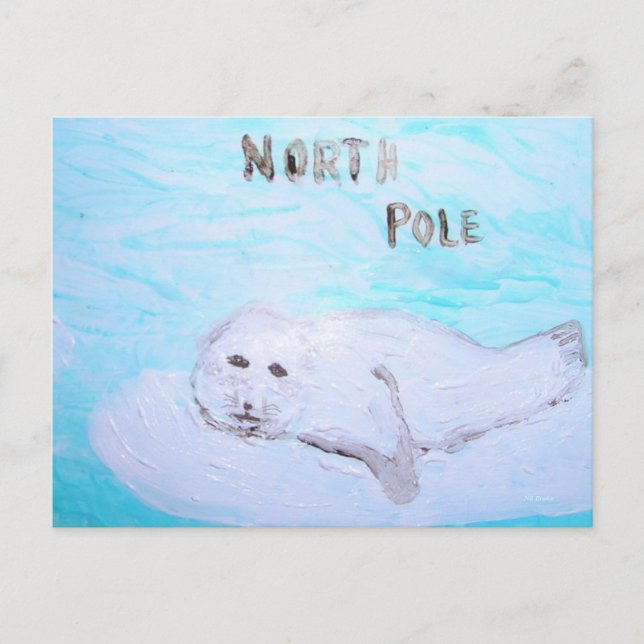 Cartes Pour Fêtes Annuelles Phoque de harpé de Pôle Nord (Devant)