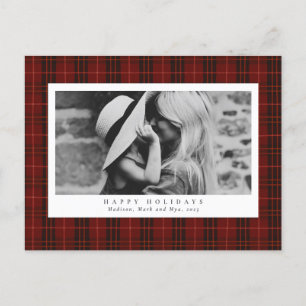 Cartes Pour Fêtes Annuelles Photo à carreaux rouge tartan