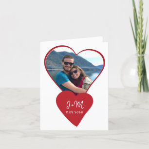 Cartes Pour Fêtes Annuelles Photo amour deux initiales coeur Saint Valentin