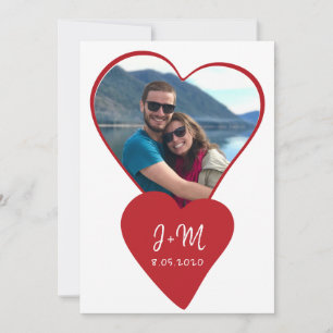 Cartes Pour Fêtes Annuelles Photo amour deux initiales coeur Saint Valentin