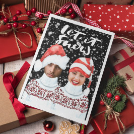 Cartes Pour Fêtes Annuelles Photo amusante Noël personnalisé Laisser neiger