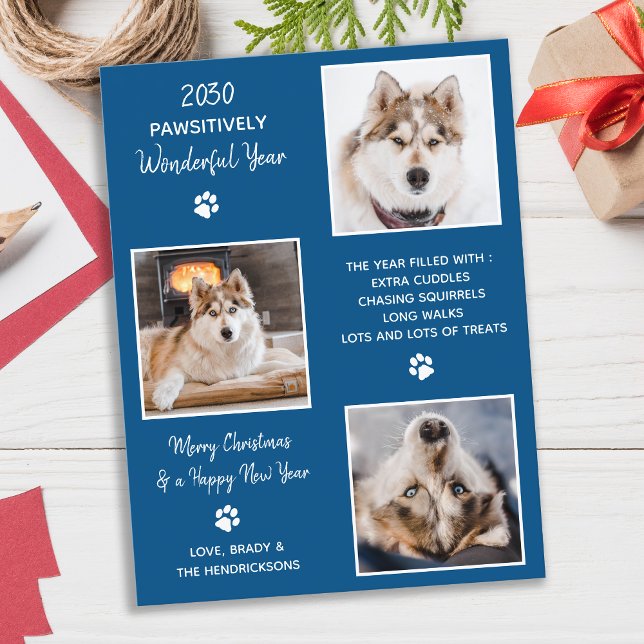 Cartes Pour Fêtes Annuelles Photo animal de compagnie de chien personnalisée A (Créateur téléchargé)