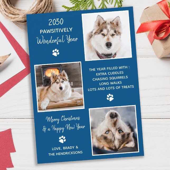 Cartes Pour Fêtes Annuelles Photo animal de compagnie de chien personnalisée A (Créateur téléchargé)