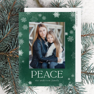 Cartes Pour Fêtes Annuelles Photo aquarelle vert Paix givré