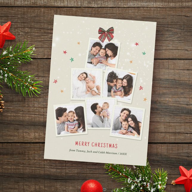Cartes Pour Fêtes Annuelles Photo Arbre de famille Noël (Créateur téléchargé)