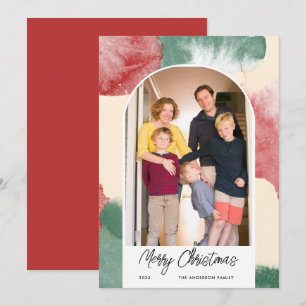 Cartes Pour Fêtes Annuelles Photo Arché de Noël Aquarelle Abstraite