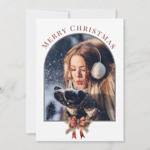 CARTES POUR FÊTES ANNUELLES PHOTO ARCHITÉE ÉLÉGANTE NOËL MINIMAL