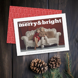 Cartes Pour Fêtes Annuelles Photo avec bordure blanche - Motif rétro Noël