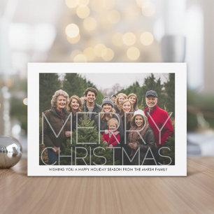 Cartes Pour Fêtes Annuelles Photo avec bordure blanche - Motif rétro Noël