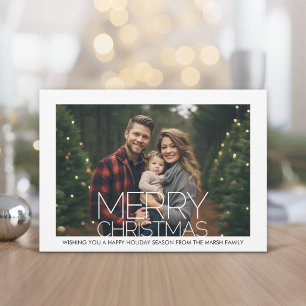 Cartes Pour Fêtes Annuelles Photo avec bordure blanche - Noël motif rétro