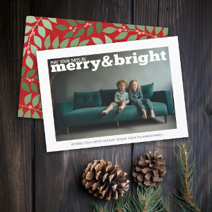 Cartes Pour Fêtes Annuelles Photo avec l'énorme Merry & Bright - retour botani