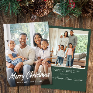 Cartes Pour Fêtes Annuelles Photo avec texte Joyeux Noël