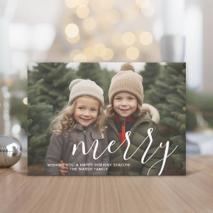 Cartes Pour Fêtes Annuelles Photo avec un énorme script MERRY en surimpression