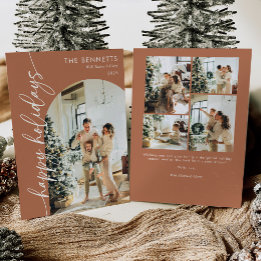 Cartes Pour Fêtes Annuelles Photo Boho Terracotta Joyeuses Fêtes