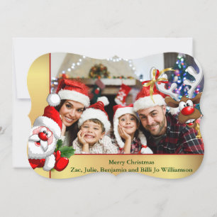Cartes Pour Fêtes Annuelles Photo Bombe Père Noël Reindeer Family Photo Fancy