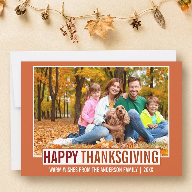 Cartes Pour Fêtes Annuelles Photo Bon thanksgiving moderne (Customize to add text to back of card.)