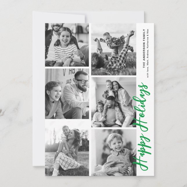 Cartes Pour Fêtes Annuelles Photo Booth Holiday Card - Vert clair (Devant)